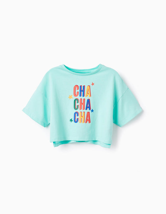 Zippy crop t-shirt light green