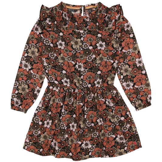 Quapi Coral Fushion Flowers Dress